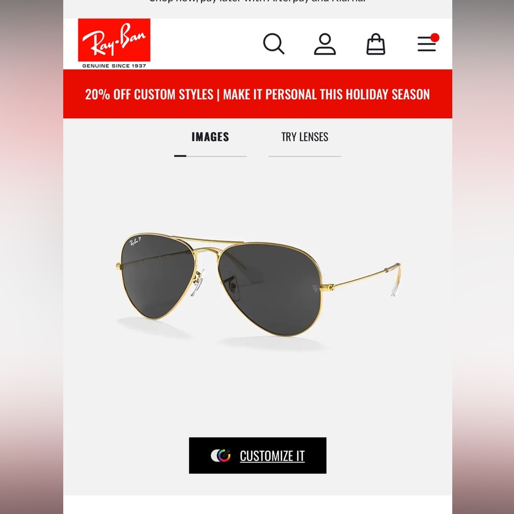 Brand new Ray Ban sunglasses. Style- AVIATOR CLASSIC